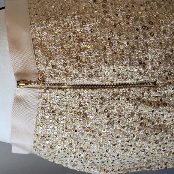 kate spade skirt the rules gold metallic sequined tweed skirt - Picture 5 of 14